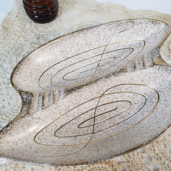 Vintage MCM Gold Ceramic Atomic Starburst Ashtray Tobacciana Decor Hollywood - Picture 2 of 7